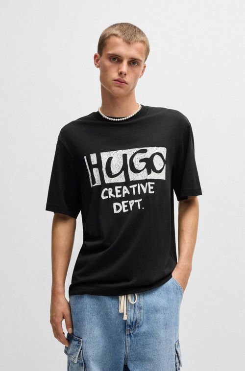 Camiseta De Algodão Com Logo
