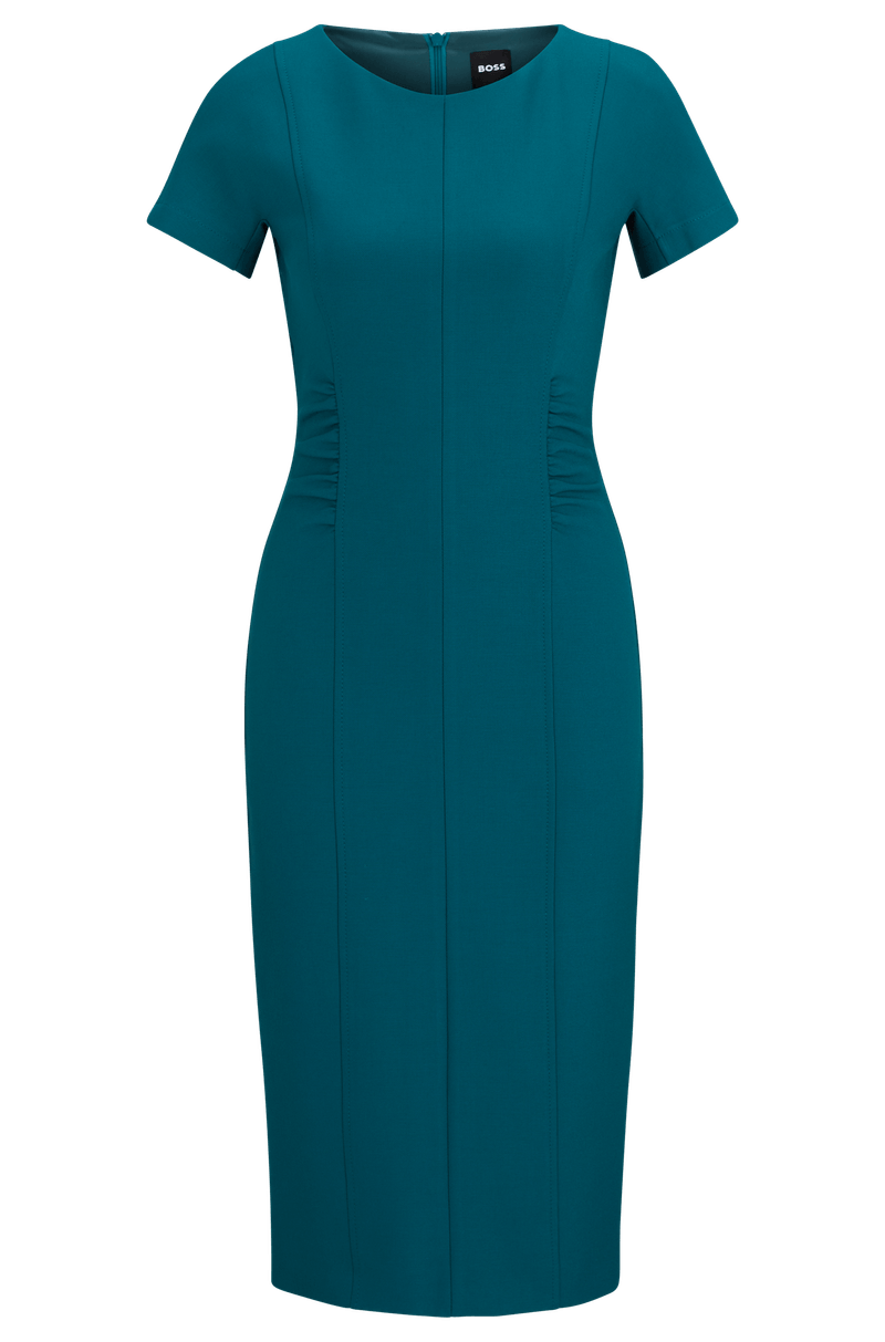 Vestido Com Fenda E Detalhes Franzidos