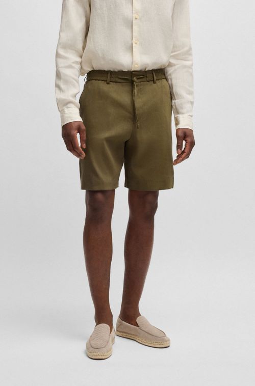 Shorts Formais Em Mistura De Linho