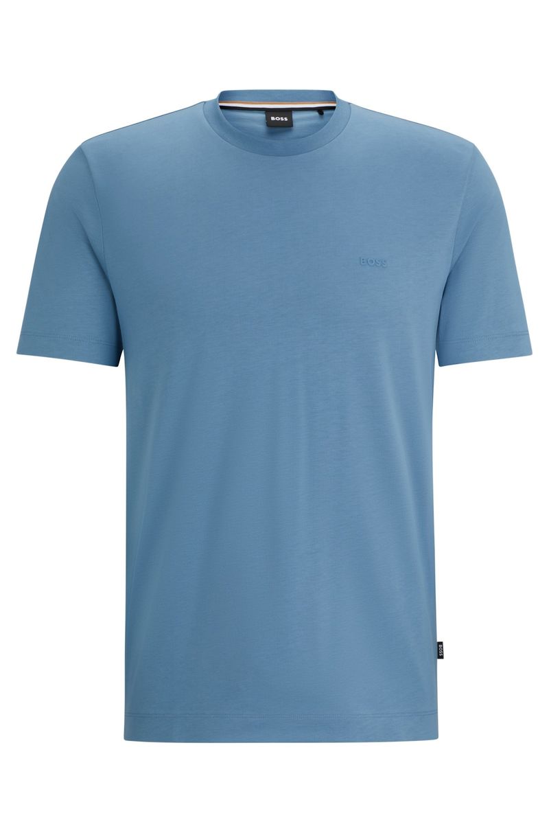 Camiseta De Jersey De Algodão Com Logo Emborrachado