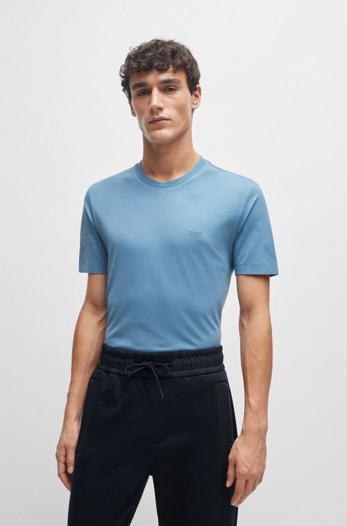 Camiseta De Jersey De Algodão Com Logo Emborrachado
