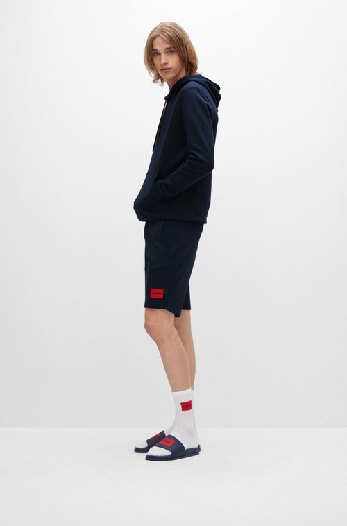 Shorts De Algodão Francês Felpudo Com Logo