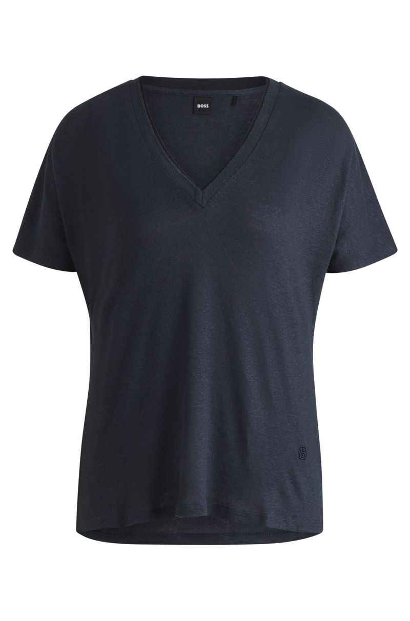 Camiseta De Gola Em V Com Monograma Double B