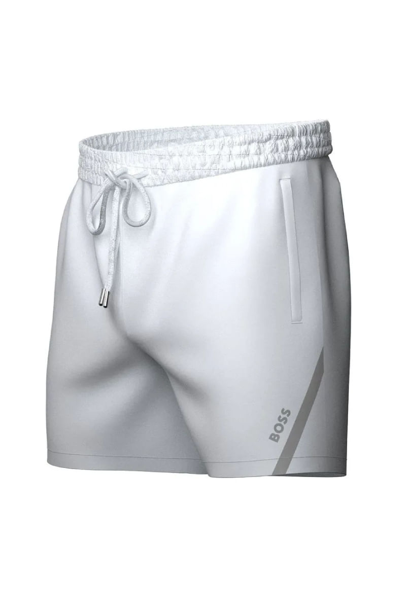 Shorts De Praia Com Logo Lateral