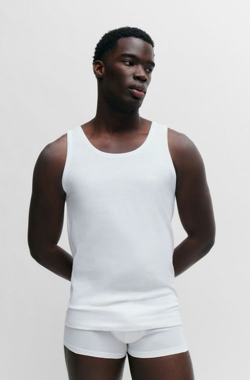 Pack De Três Regatas De Algodão Com Logos Impressos