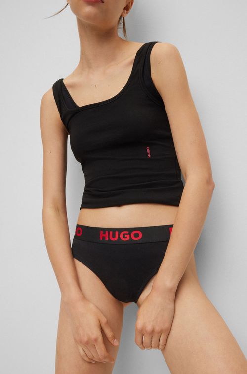 Calcinha Em Algodão Stretch Com Logo