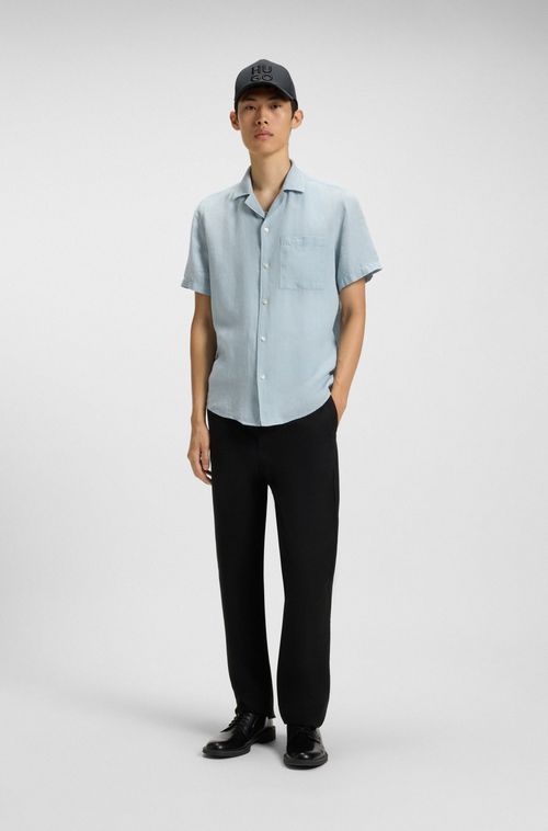 Camisa De Ajuste Descontraído Em Linho