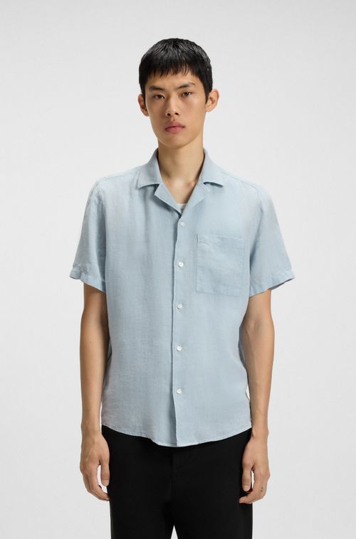 Camisa De Ajuste Descontraído Em Linho