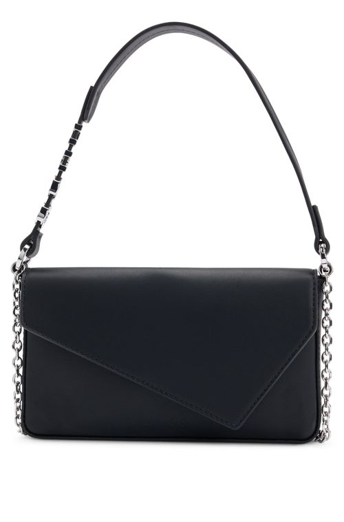Clutch De Couro Sintético Com Alça Superior E Logo