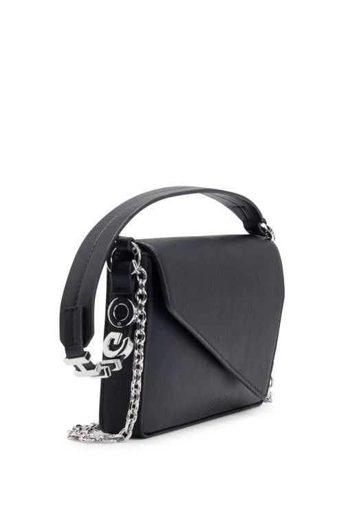 Clutch De Couro Sintético Com Alça Superior E Logo
