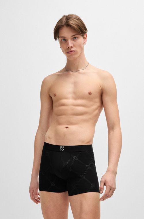 Pack De Dois Boxers De Algodão Elástico Com Logos