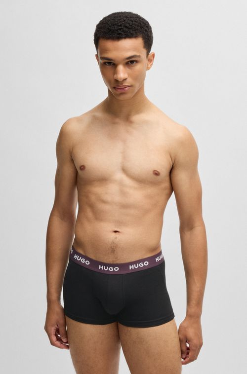 Pack De Três Boxers De Algodão Elástico Com Logo