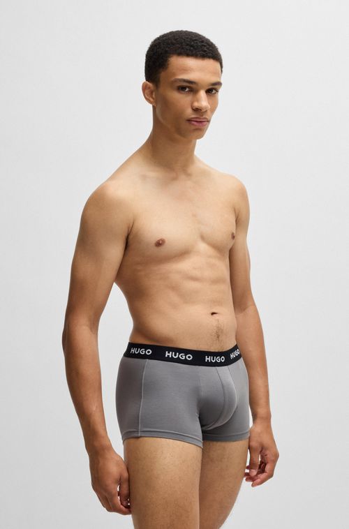 Pack De Três Boxers De Algodão Elástico Com Logo