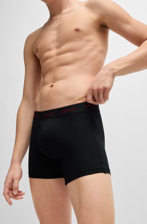 Pack De Três Boxers Longos De Algodão Elástico