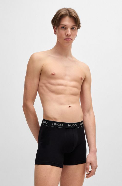Pack De Três Boxers Longos De Algodão Elástico