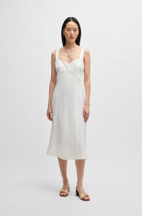 Vestido De Verão Com Alças Largas E Detalhe De Costura