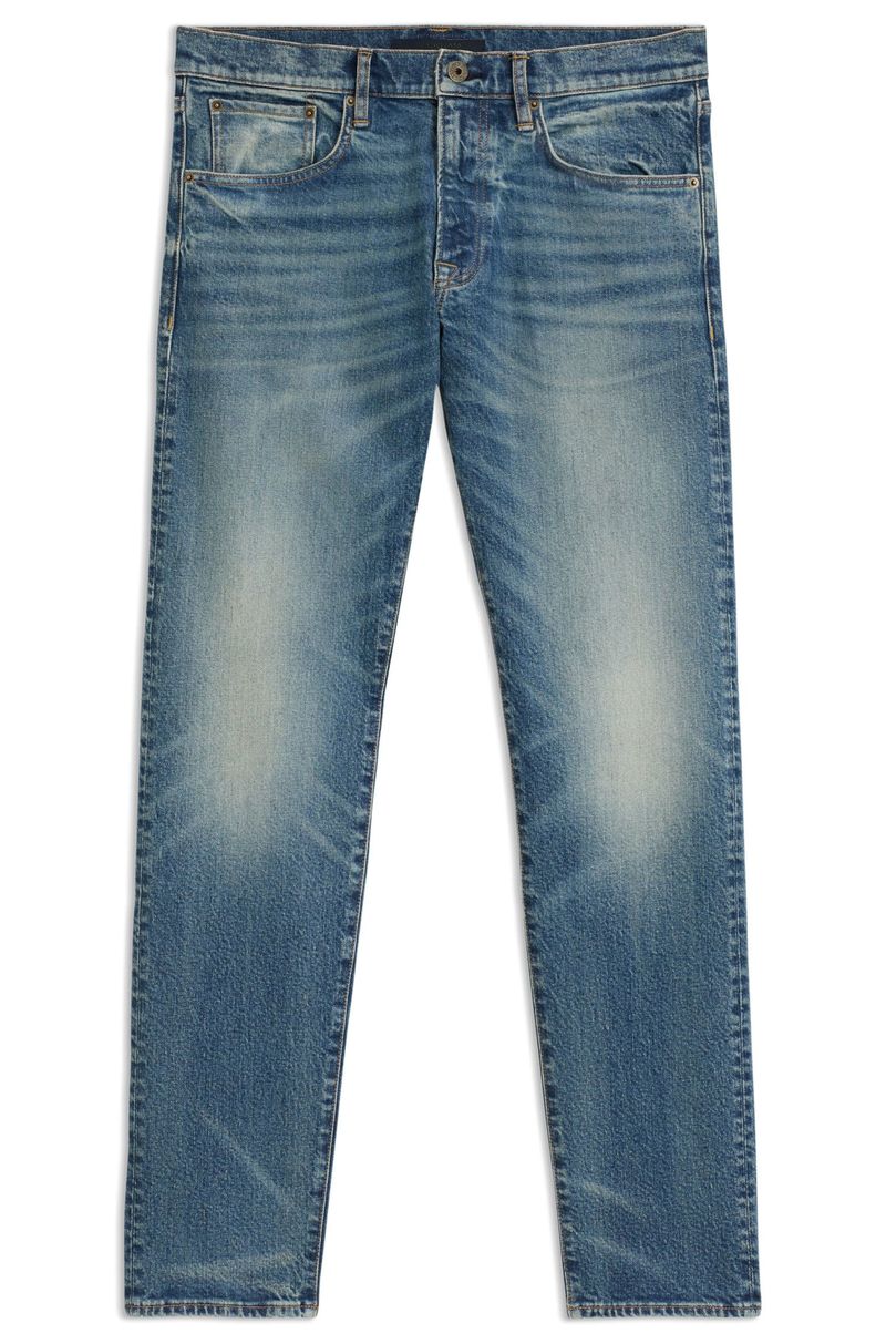 Calças Jeans De Ajuste Slim BECKHAM X BOSS Com Acabamento Vintage