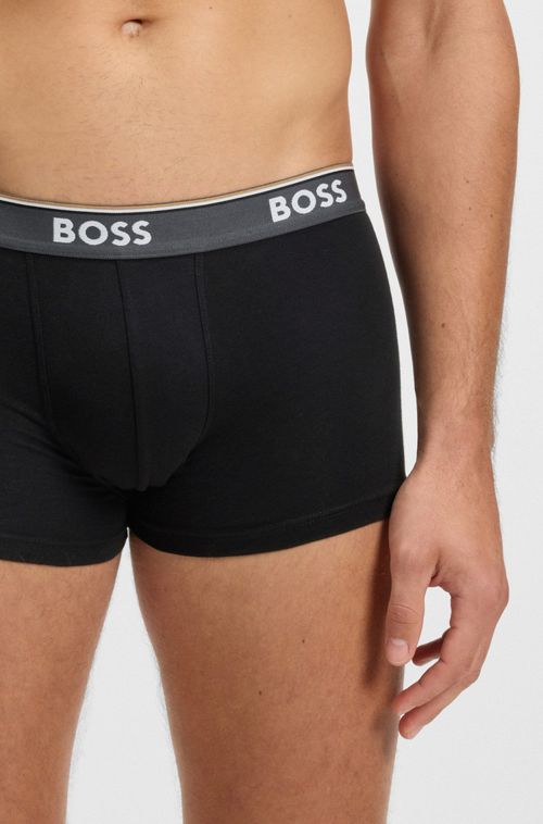 Pack De Três Cuecas De Cintura Com Logo Em Algodão Elástico