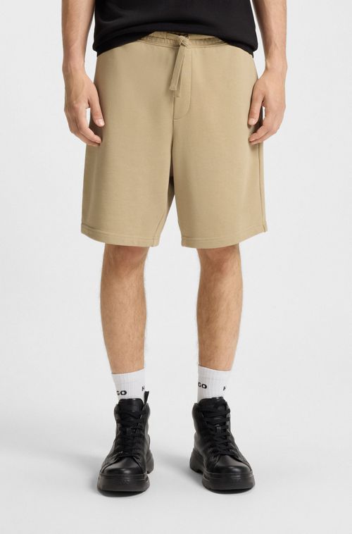 Shorts De Ajuste Descontraído Em Algodão Com Estampado De Logo