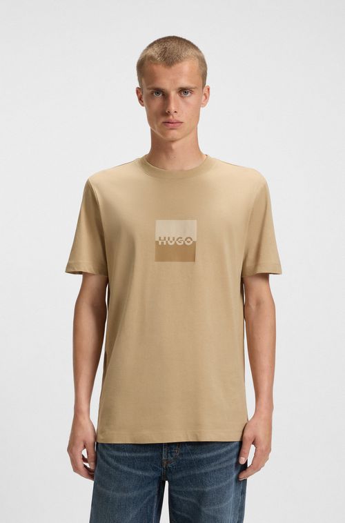 Camiseta Em Algodão Com Estampa De Logo Dividido
