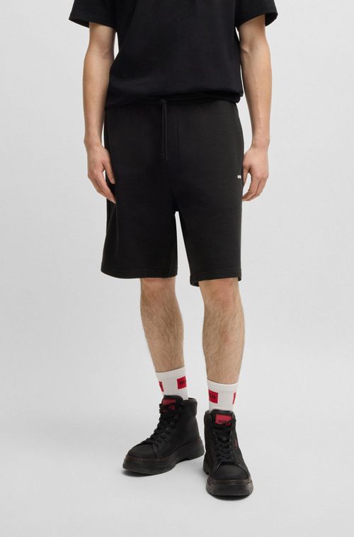 Shorts De Ajuste Descontraído Em Algodão Com Estampado De Logo
