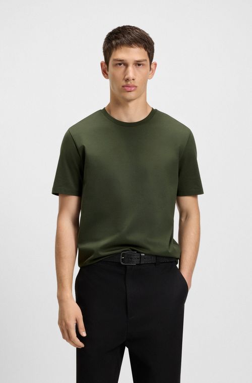 Camiseta De Ajuste Slim Com Algodão Mercerizado