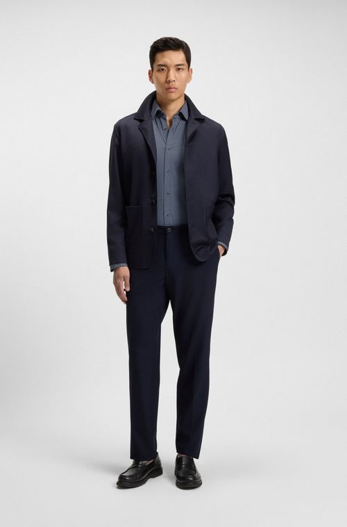 Camisa De Ajuste Slim Em Tecido Elástico De Alto Desempenho