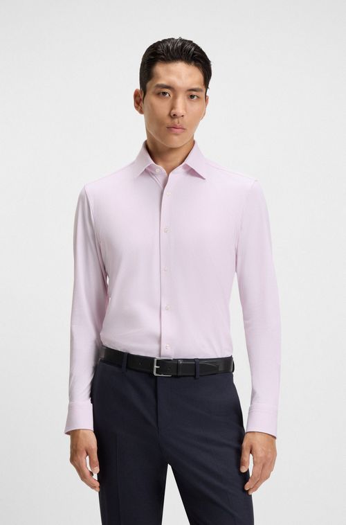 Camisa Slim Em Jersey Elástico Micro-Estruturado