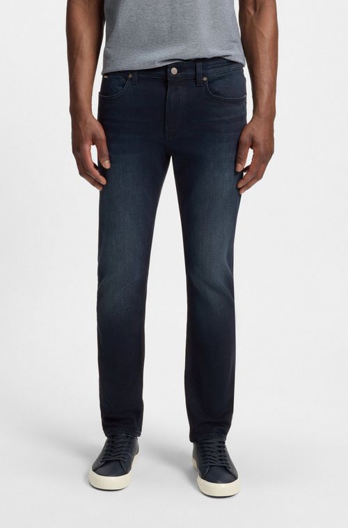 Calças jeans de ajuste slim em jeans elástica azul
