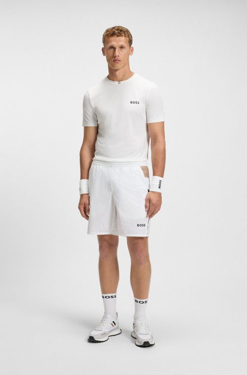 Shorts De Treino Em Tecido Flexível Com Controle Da Humidade
