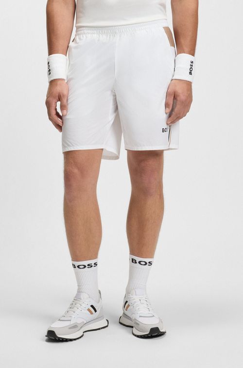 Shorts De Treino Em Tecido Flexível Com Controle Da Humidade