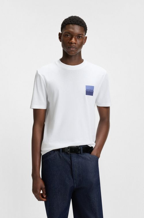 Camiseta Em Jersey De Algodão Com Estampado De Logo Dividido