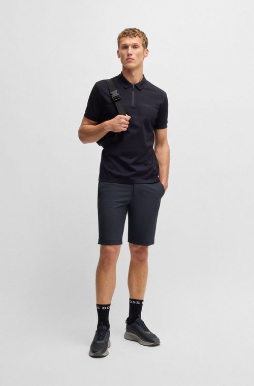 Shorts De Ajuste Slim Em Tecido Elástico Recouronte À Água