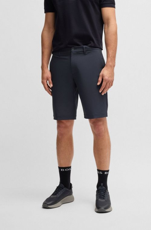 Shorts De Ajuste Slim Em Tecido Elástico Recouronte À Água