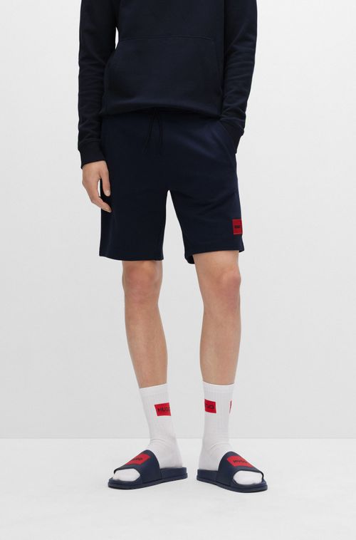 Shorts De Algodão Francês Felpudo Com Logo