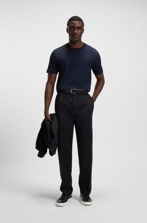 Camiseta Com Jacquard Geométrico Em Algodão Mercerizado