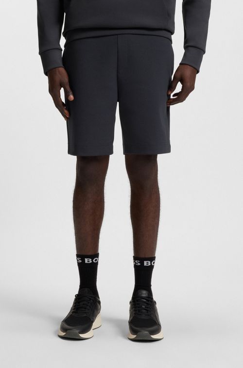 Shorts Em Mistura De Algodão Com Detalhes De Riscas