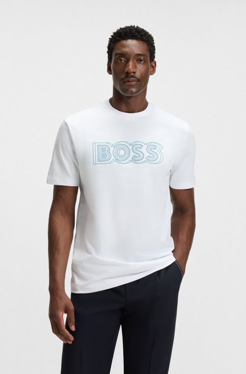 Camiseta Em Jersey De Algodão Com Arte De Logo