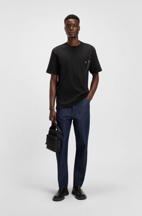 Camiseta Em Algodão-Interlock Com Bolso Com Fecho