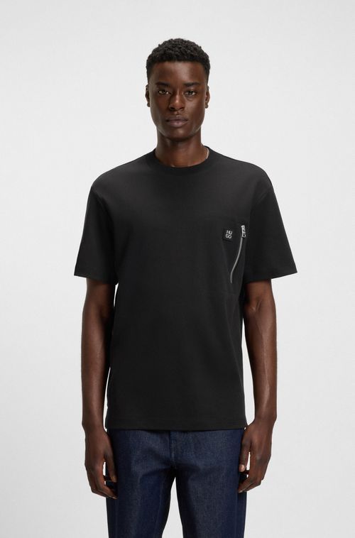 Camiseta Em Algodão-Interlock Com Bolso Com Fecho