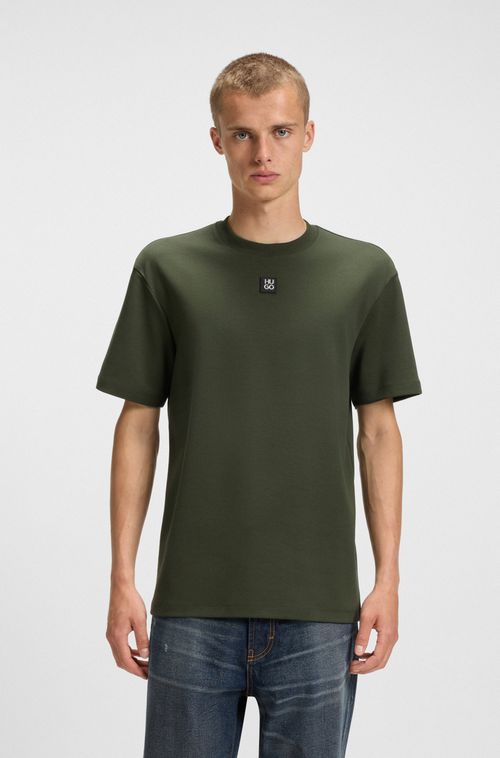 Camiseta De Ajuste Regular De Algodão Entrelaçado Com Logo