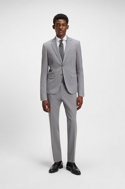 Camisa slim-fit em algodão stretch com micropadrão