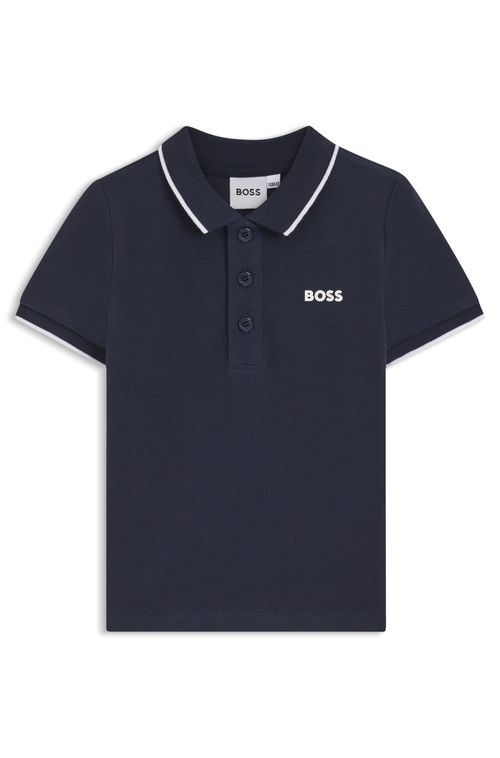 Polo Infantil Em Algodão Com Logo Estampado