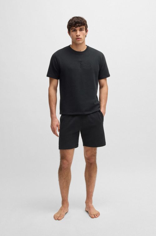 Camiseta De Algodão Com Logo Bordado