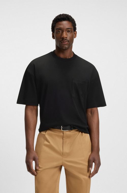 Camiseta De Algodão Mercerizado Com Monograma Double B
