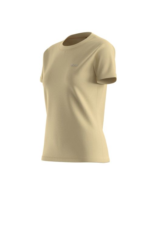 Camiseta De Algodão De Ajuste Slim Com Logo Tonal