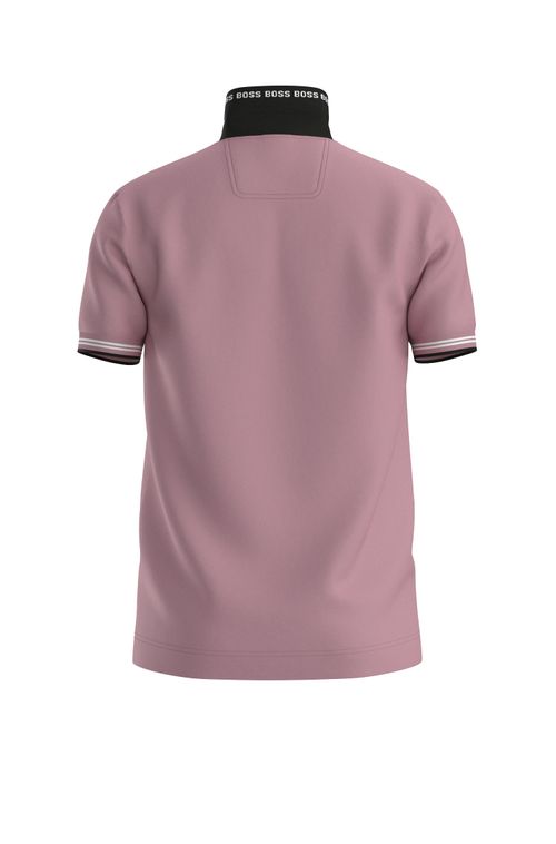 Polo De Ajuste Slim Em Algodão Elástico Com Marca