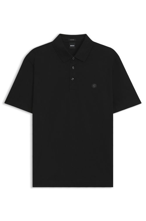 Polo De Algodão Mercerizado Com Monograma Duplo