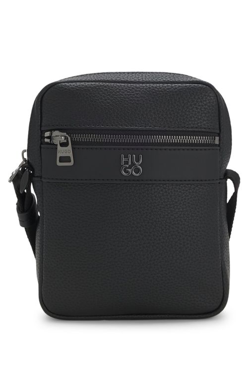 Bolsa Reporter De Couro Sintético Texturizado Com Detalhe De Logo