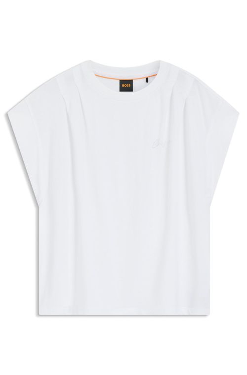 Camiseta De Ajuste Descontraído Em Algodão Com Logo Manuscrito